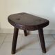 Antique tripod milking stool in solid wood – rustic & patina