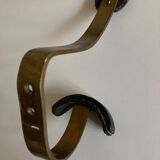 Patère Adnet en bronze et cuir 1950