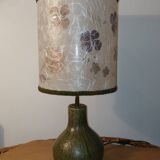 Stoneware standing lamp with dried flowers