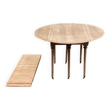 Table à manger ronde extensible Louis Philippe à volets rénovée du 18ème