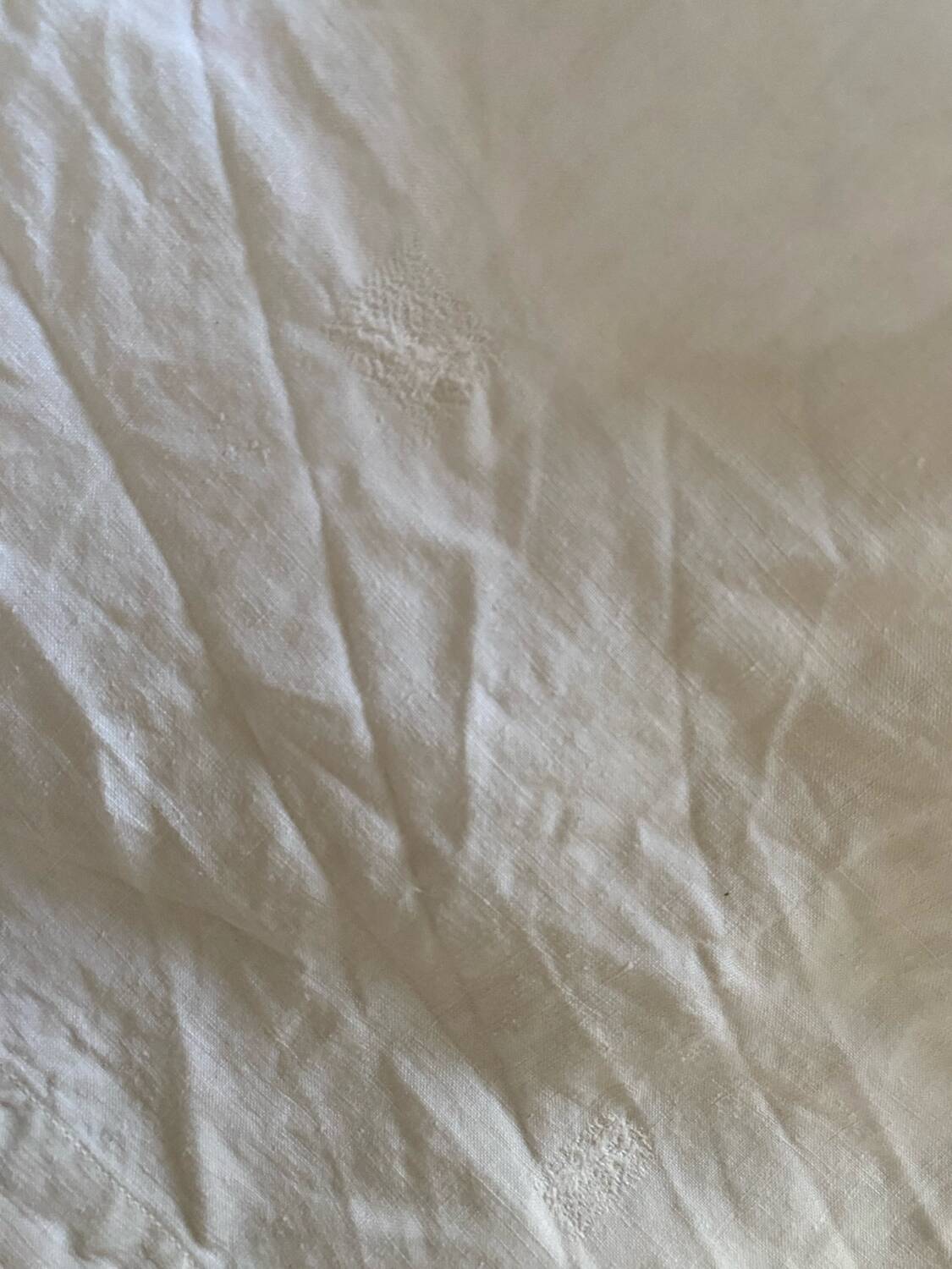 Drap de trousseau monogramme RC vers 1900.