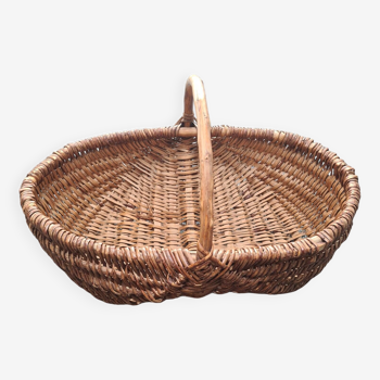 Burgundy rattan basket