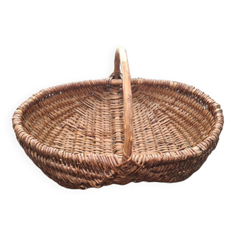 Burgundy rattan basket