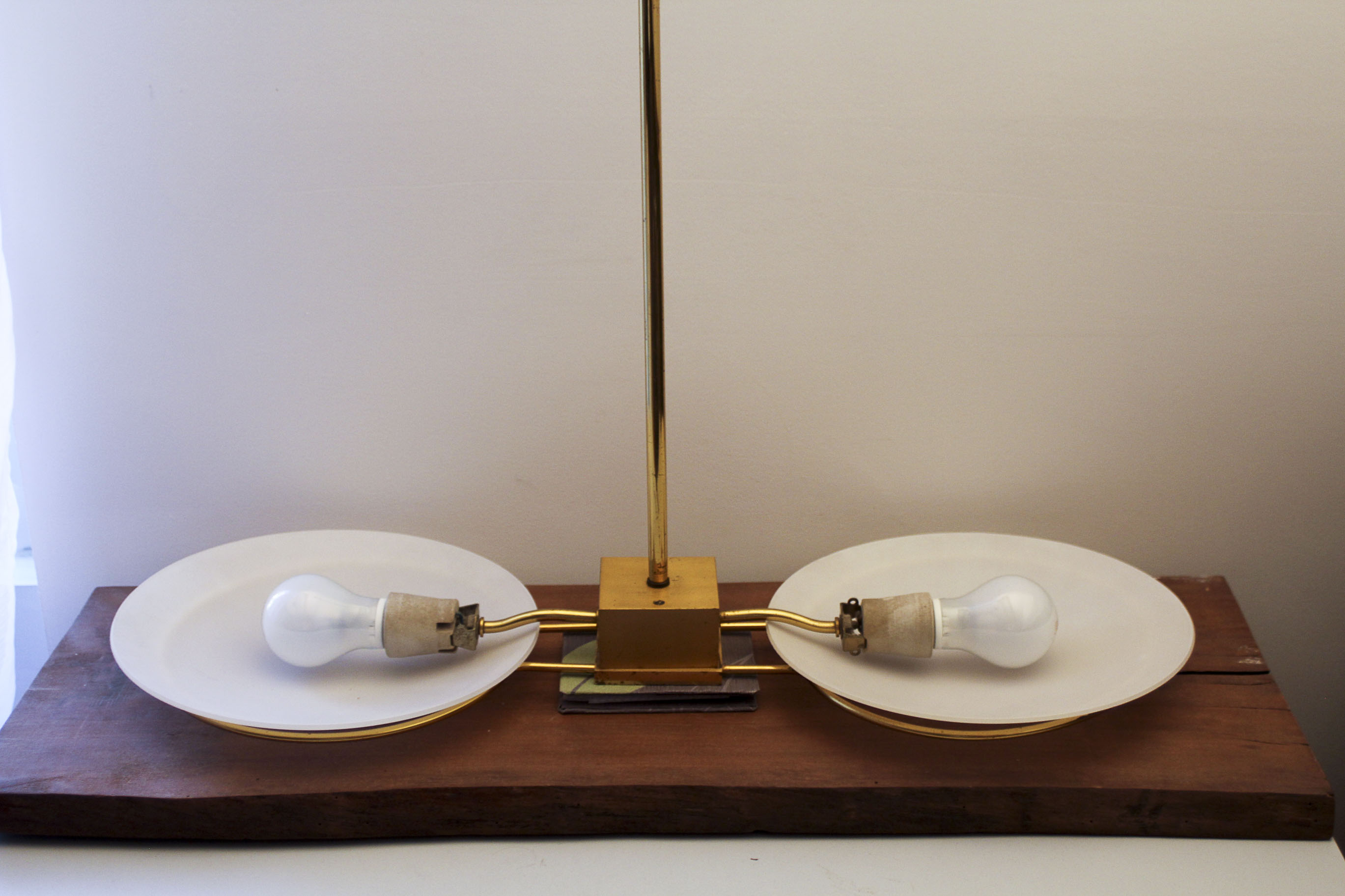 Brass pendant lamp Lucien Gau Paris 70s