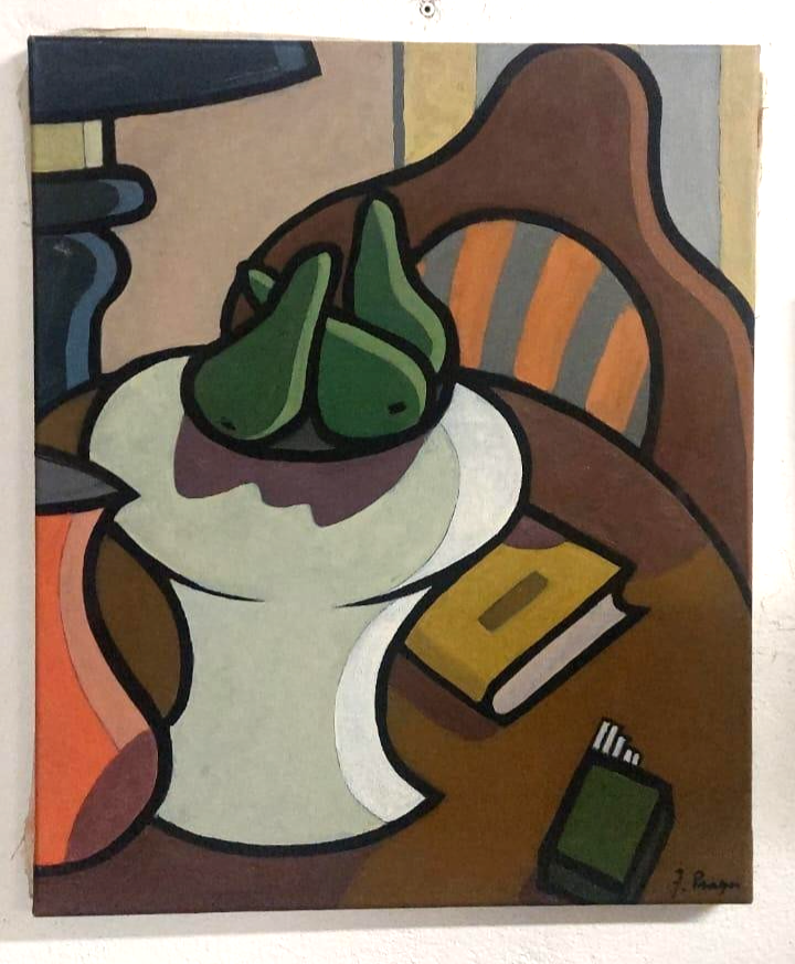 Oil painting still life Franco Prayer (1924) 60x50 cm