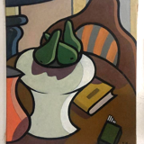 Oil painting still life Franco Prayer (1924) 60x50 cm