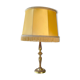 Lampe de style Louis XVI en bronze doré avec abat-jour jaune à franges – lampe ancienne élégante vintage
