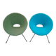 Fauteuils Turquoise & Vert, 1960s, Set de 2
