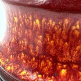 Red vase pagoda ceramic w. germany 266-28/space age vintage, 1970s