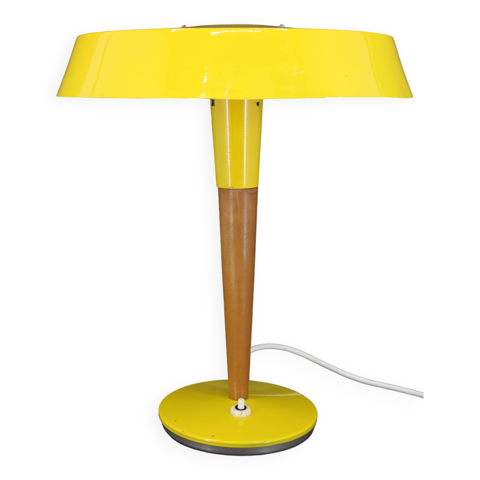 1970s Yellow Table Lamp by Kamenicky Senov , Czechoslovakia