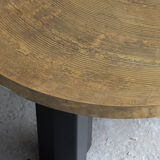 Table basse en laiton gravé par Christian Krekels, Belgique, 1990
