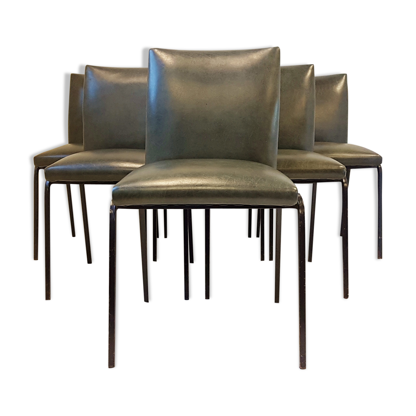 Set of 6 chairs from Pierre Guariche for Meurop 1960