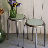 Pair of metal stools and formica 60s
