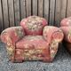 Two Vintage Floral Fabric Recliner Chairs