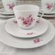 Coffee set 16 pieces porcelain bavaria white décor pink roses