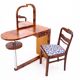 Coiffeuse et chaise Art Déco, Pologne, vers 1950.