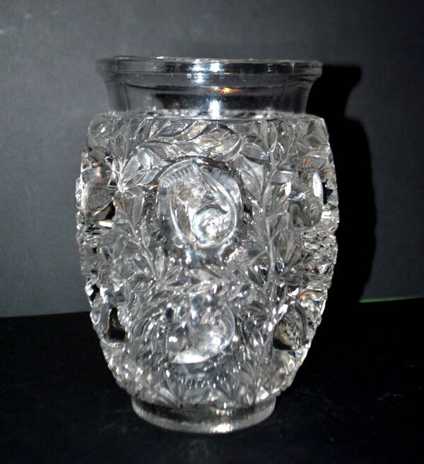 R. Lalique vase art déco Bagatelle oiseau moineau non signé 1939