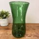 Green blown glass vase with a bubble design