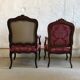 False pair of Louis XV style armchairs, nineteenth century