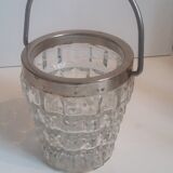 cut glass and metal ice bucket