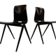 Set of four pagholz galvanitas s22 stackable school chair brown