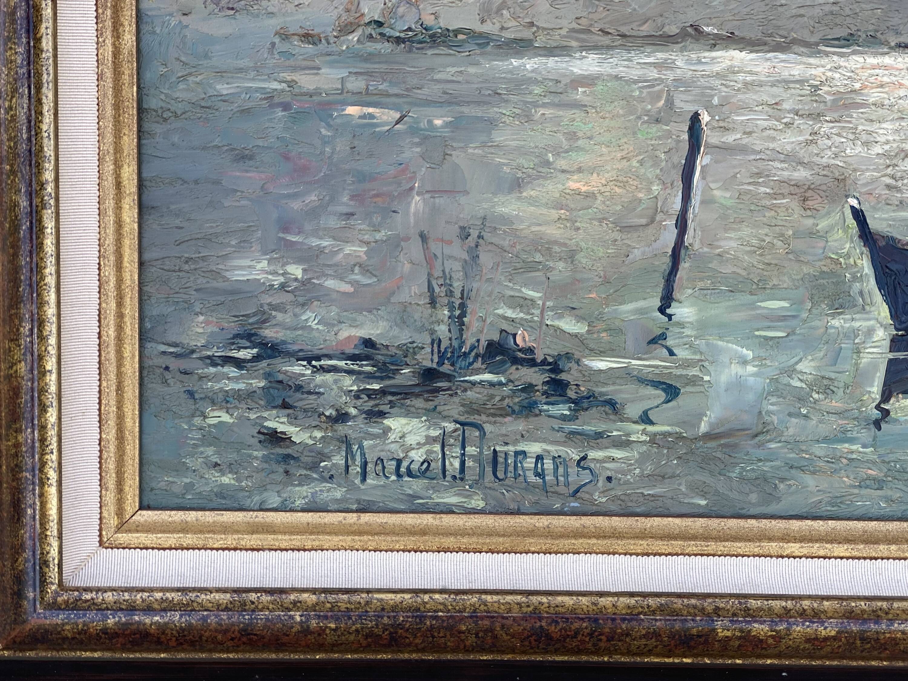 Painting by Marcel DURANS, light effect in Les Dombes (Ain)