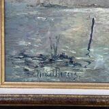 Painting by Marcel DURANS, light effect in Les Dombes (Ain)