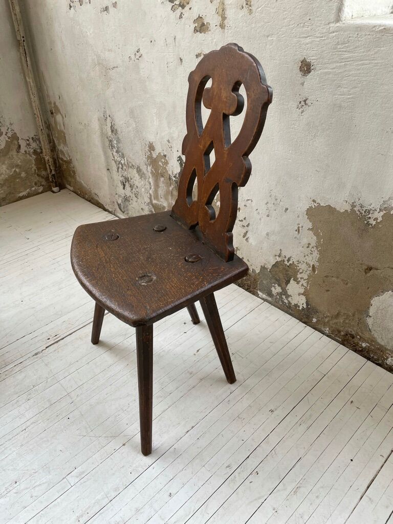 Pair of brutalist Alsatian mountain chairs 19th