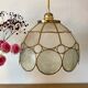 Vintage lampshade suspension in mother-of-pearl and brass