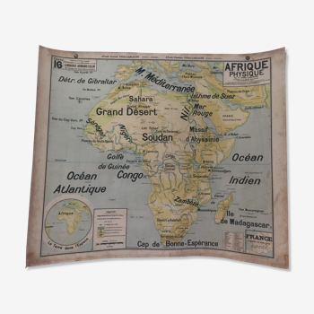 Carte géographique Afrique physique