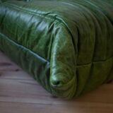 Canapé deux places Togo en cuir vert Dubaï par Michel Ducaroy pour Ligne Roset