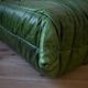 Dubai green leather Togo two-seater sofa by Michel Ducaroy for Ligne Roset