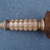 Turned wooden foot lamp