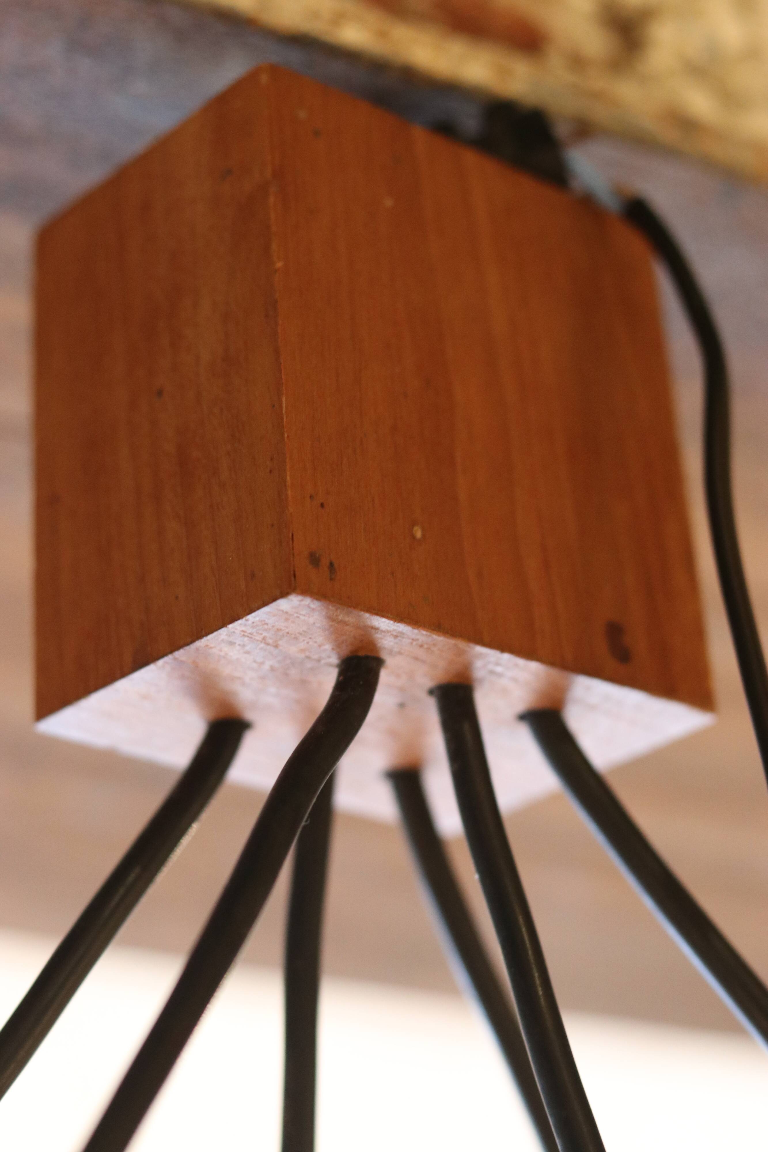 Teak & Perspex granite chandelier (60s)