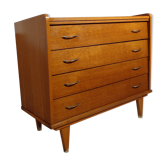 Commode vintage chêne clair années 60