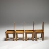 Lot de 4 chaises de salle à manger italiennes en orme par Romanutti, Italie, années 1970