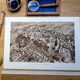 Carcassonne, Aude, vintage, photo plate printed in 1935.