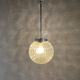 Mid-century clear glass ball pendant light, Czechoslovakia