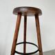 High tripod oak stool