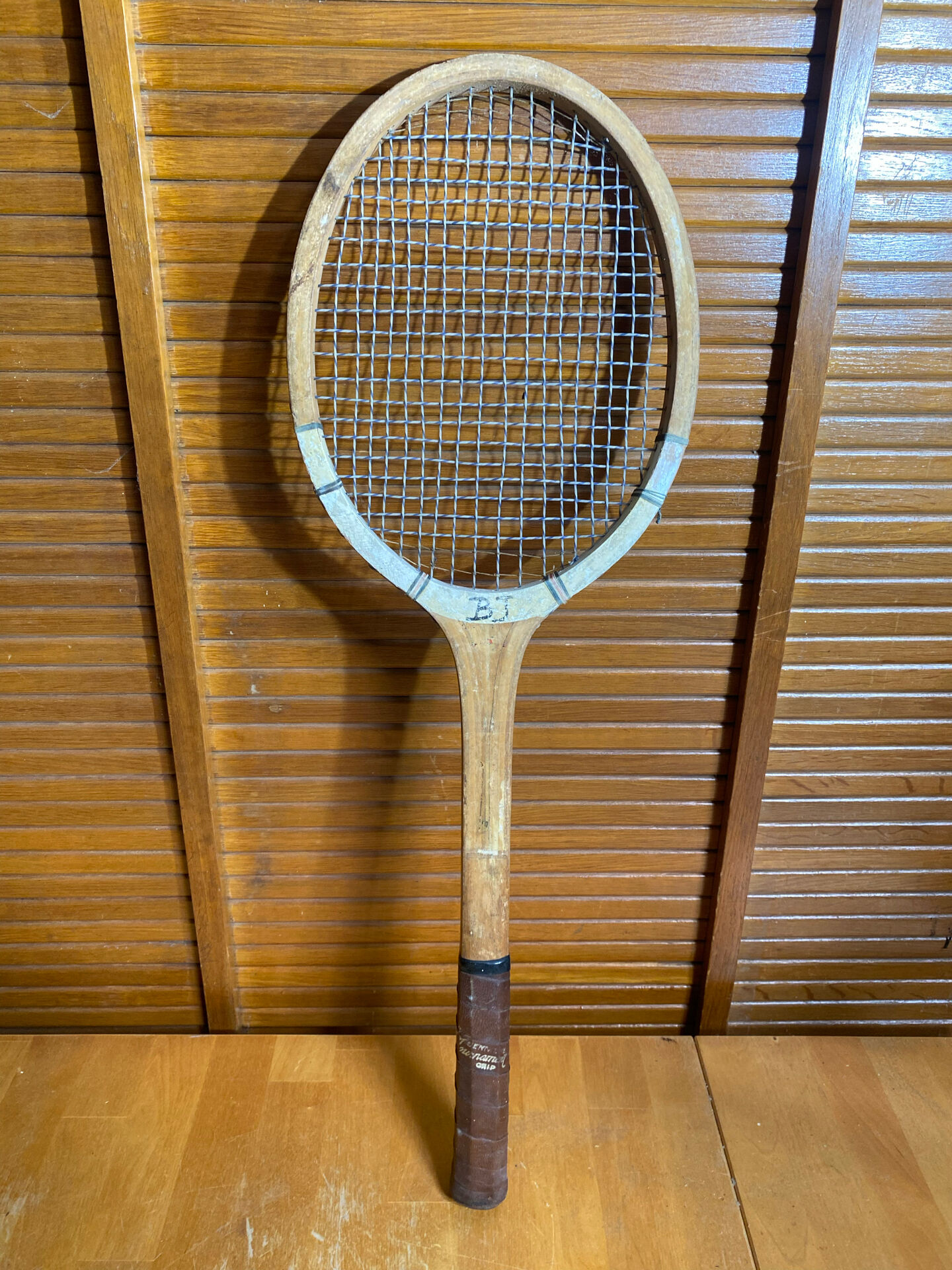 Vintage Wooden Tennis Racket #E214