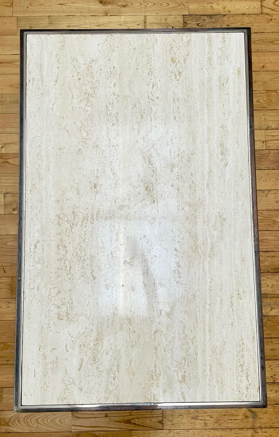 Belgochrome Coffee Table Travertine, copper and brass