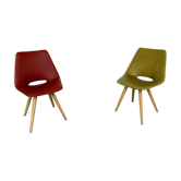 Paire de chaises vintage en Skaï  design Thonet moderniste année 60