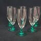 6 Luminarc molière champagne flutes aqua green foot