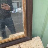Antique rectangular mirror, carved frame