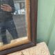 Antique rectangular mirror, carved frame