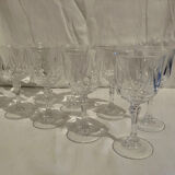 Set of crystal stemmed glasses