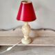 Old beige marbled stone lamp base - alabaster lamp