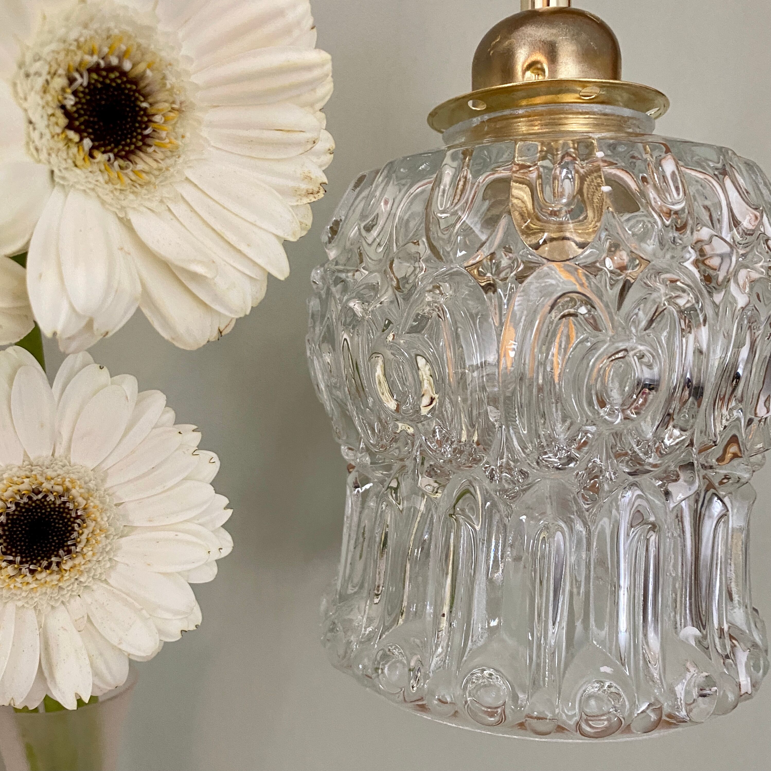 Vintage molded glass globe walker