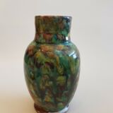 Vintage ceramic terracotta vase enamels