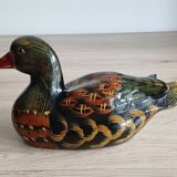 Decorative hand painted ceramic duck